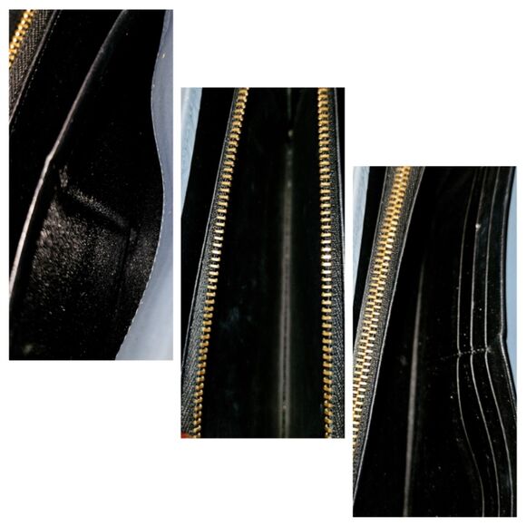 Loewe (Authentic) Slate Blue Anagram Embossed Leather Vintage Long Wallet, VGUC - Picture 11 of 12